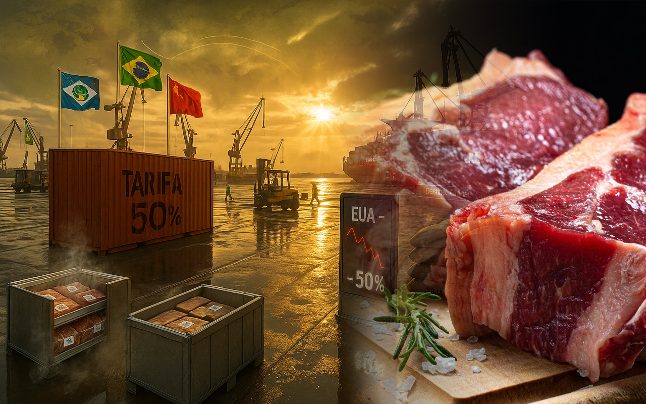 MS desafia tarifa de 50% dos EUA, exportações batem US$ 7,24 bilhões e país 'Potência do Brics' já absorve quase metade da pauta