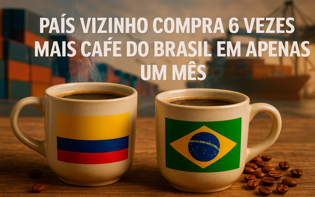 Nem EUA nem China, país vizinho do Brasil compra 6 vezes mais café brasileiro em apenas um mês; exportação salta 578% em agosto