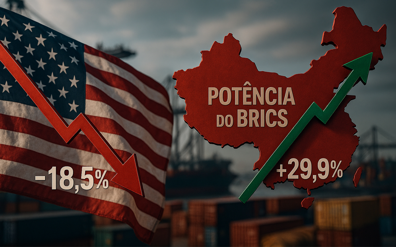 No primeiro mês do tarifaço, 'potência do BRICS' avança 29,9% de exportações brasileiras enquanto EUA desabam 18,5%