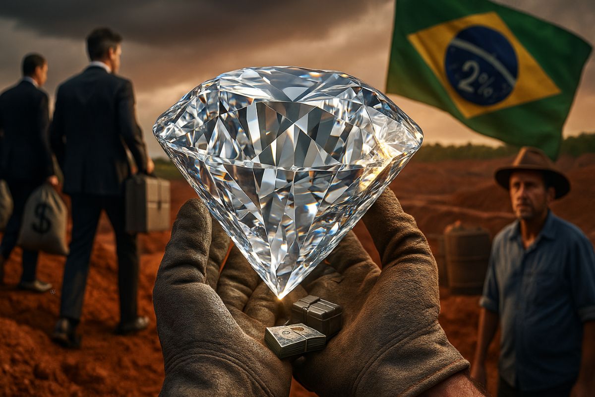 Diamante bruto de 646 quilates achado em Coromandel repete feito de 1938, mas só 2% do valor milionário ficará no Brasil, diz ANM