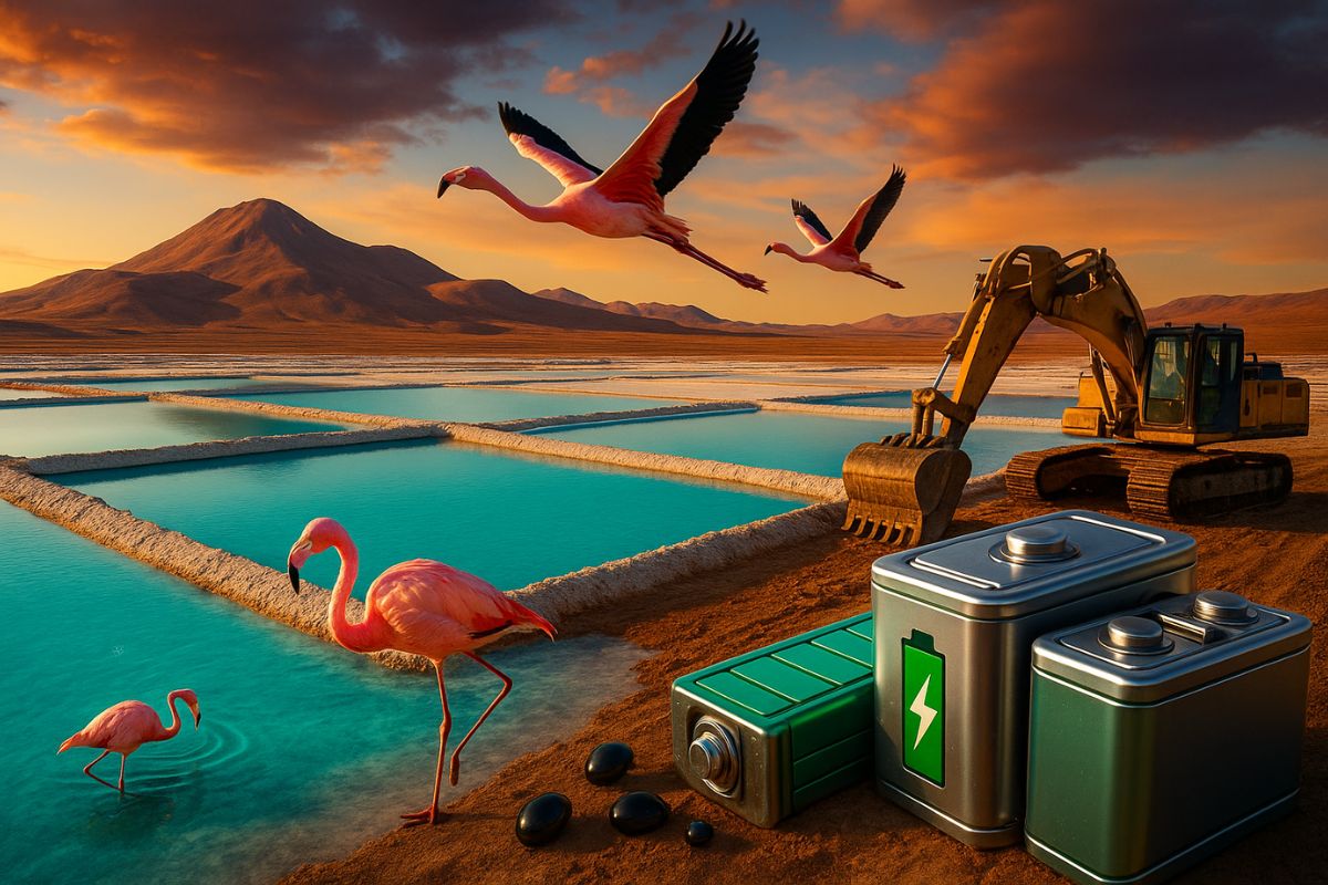 Estudos mostram que o chamado lítio verde consome grandes volumes de salmúria e água doce, afetando ecossistemas frágeis e colocando aves andinas em risco