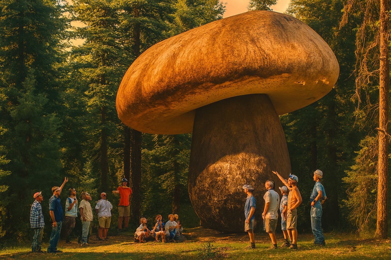 O maior organismo vivo da Terra não é baleia nem sequoia: um fungo subterrâneo cobre quase 10 km², área equivalente a 1.350 campos de futebol, e pode ter milhares de anos de idade