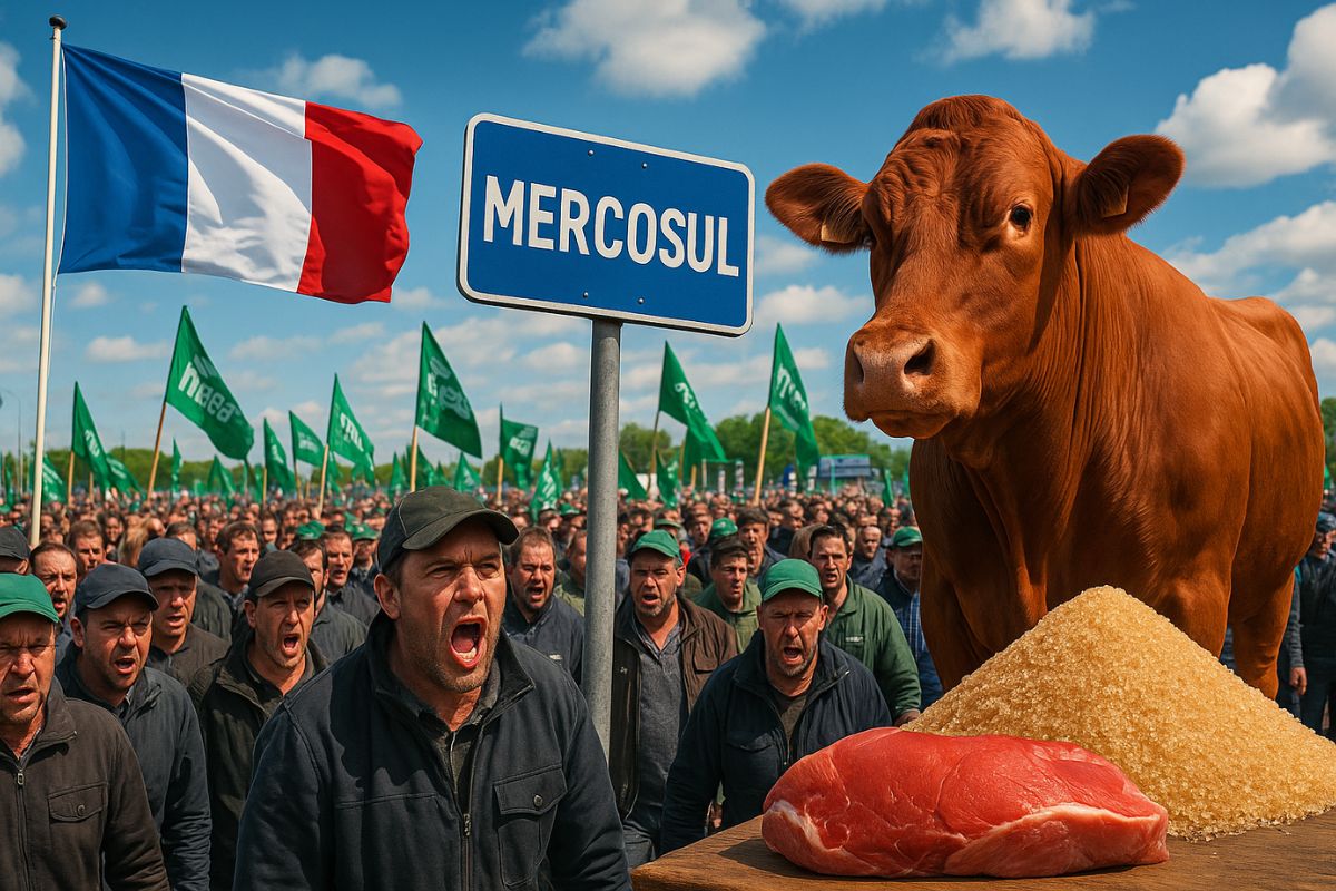 Na França, agricultores realizam protestos contra o acordo com o Mercosul, temendo colapso no campo com a entrada massiva de carne mais barata.