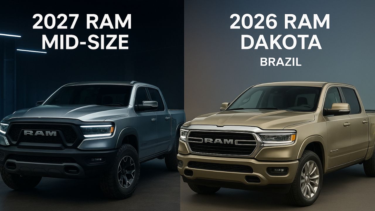 Ram lançará nova picape média em 2027 nos EUA e trará a Dakota de luxo ao Brasil em 2026, reforçando sua presença no mercado de caminhonetes.