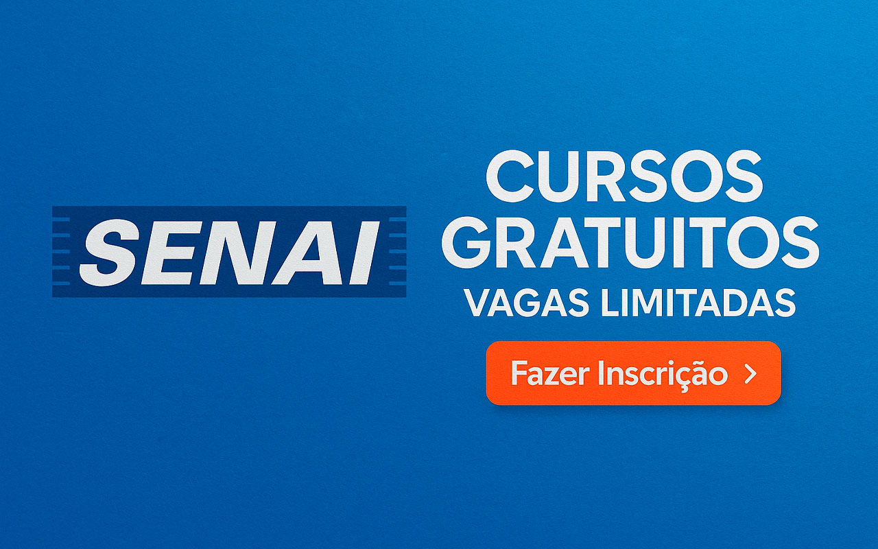 Senai libera mais de mil vagas de cursos gratuitos para Eletricista, Mecânico, Desenhista Técnico, Operador de Empilhadeira, entre outros semipresenciais e presenciais em Tocantins