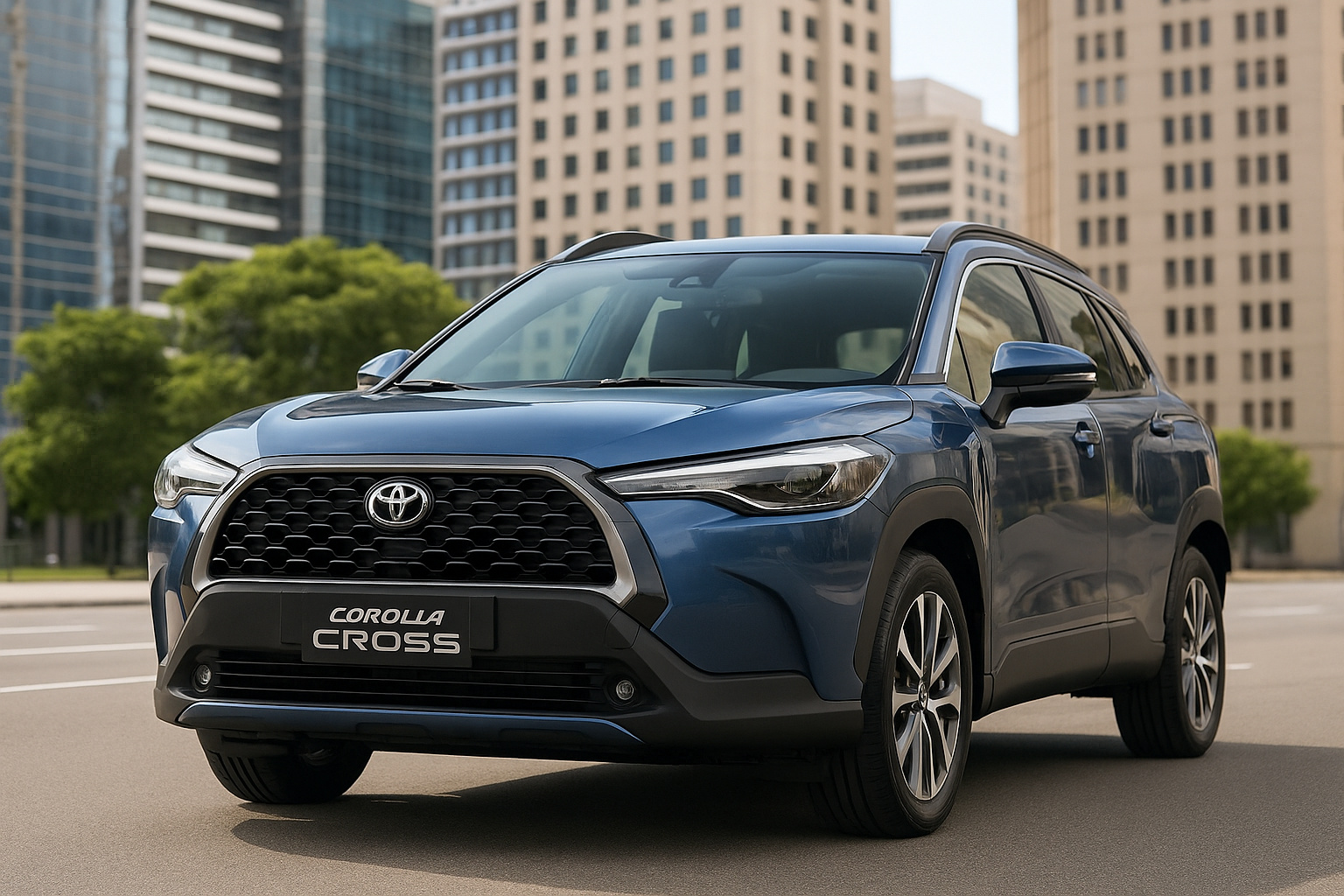 Toyota Corolla Cross azul lidera vendas de SUVs no Brasil em agosto de 2025