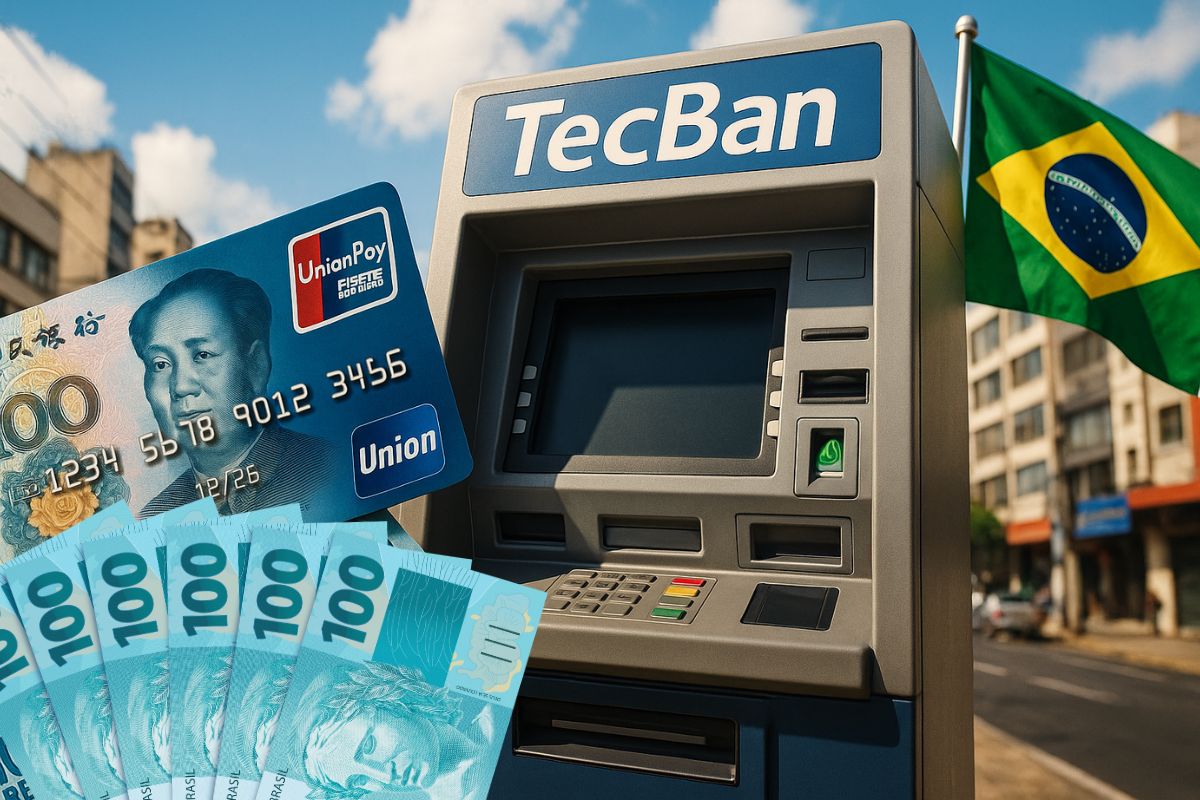 TecBan habilita 24 mil caixas eletrônicos para saques com UnionPay no Brasil, apostando na comunidade chinesa e no turismo para movimentar bilhões.