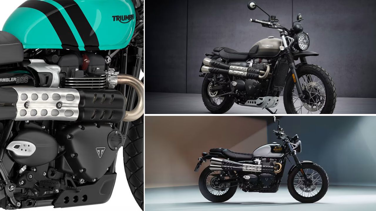 El diseño de la Triumph Scrambler 900 2025 equilibra la nostalgia del faro redondo y las ruedas de rayos con la personalidad robusta del icónico escape doble elevado, creando un visual clásico instantáneamente reconocible.