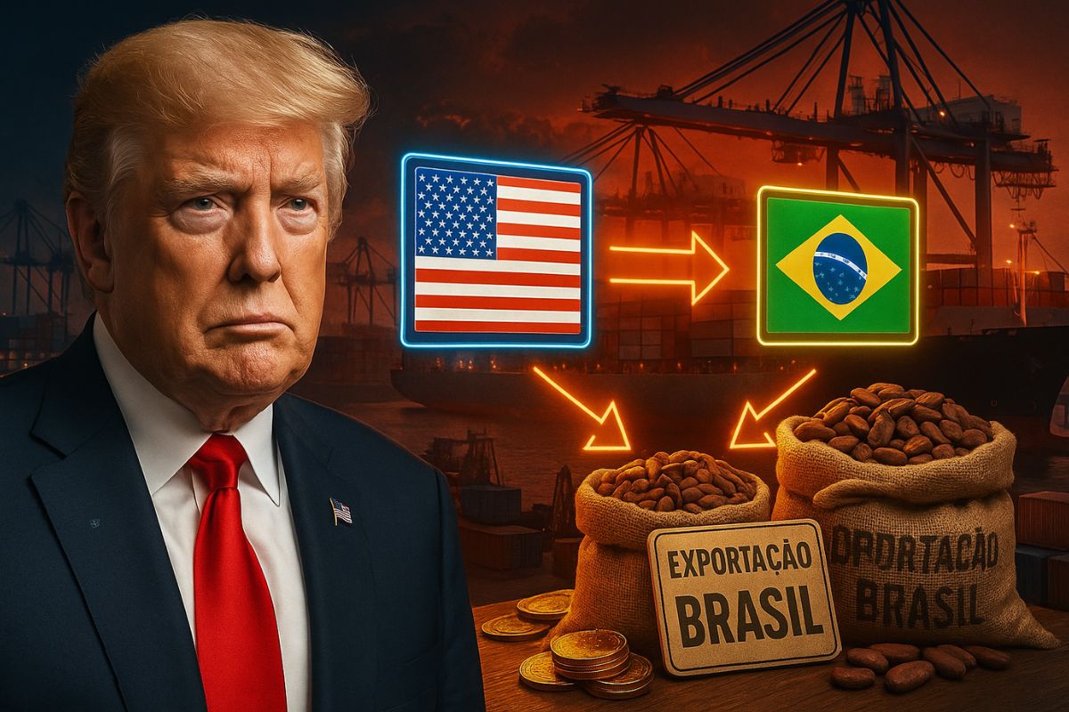 Trump e o comércio global em 2025 impõem tarifas de 50% sobre café e cacau, atingindo o Brasil. Donald Trump usa a Seção 301 para pressionar economia e política externas brasileiras.
