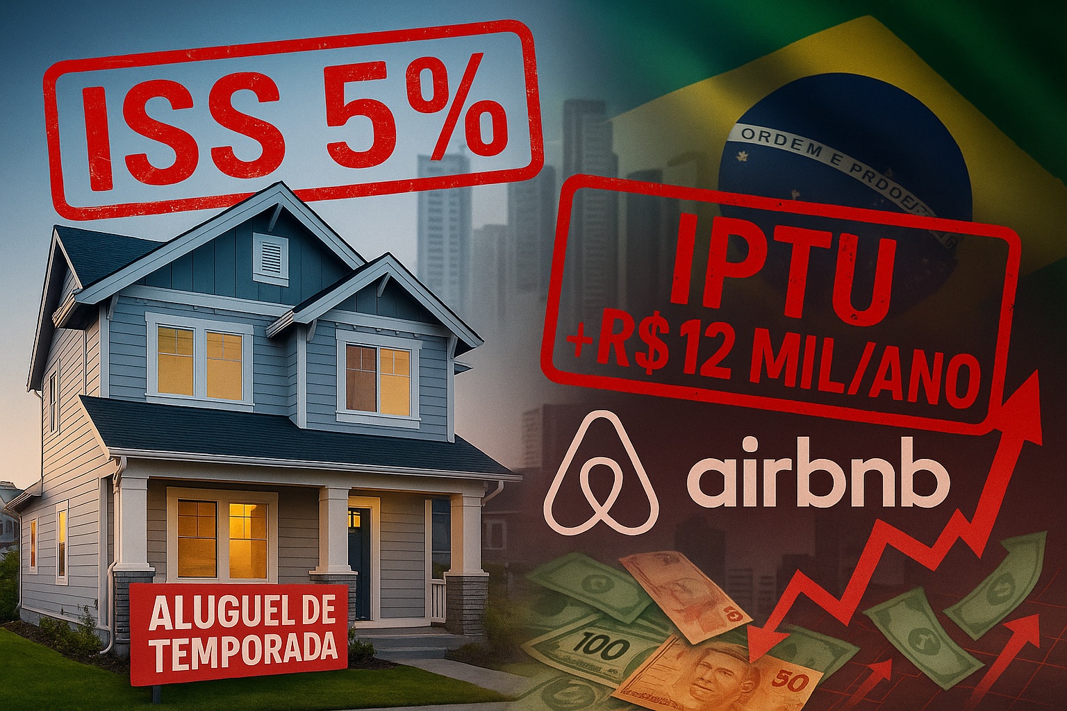 Impostos em dobro no Airbnb: prefeituras querem cobrar ISS de até 5% em imóveis de temporada e criar IPTU extra que pode elevar custo em até R$ 12 mil por ano para proprietários