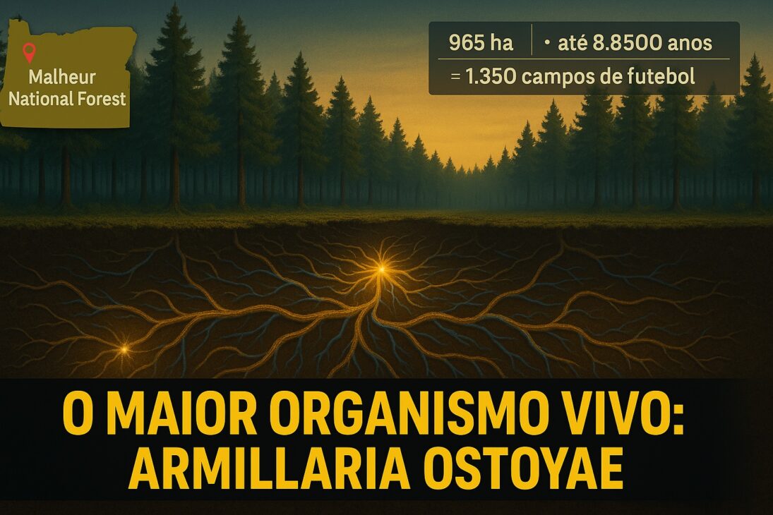 El mayor organismo vivo de la Tierra no es ballena ni secuoya: un hongo subterráneo cubre casi 10 km², área equivalente a 1.350 campos de fútbol, y puede tener miles de años de edad