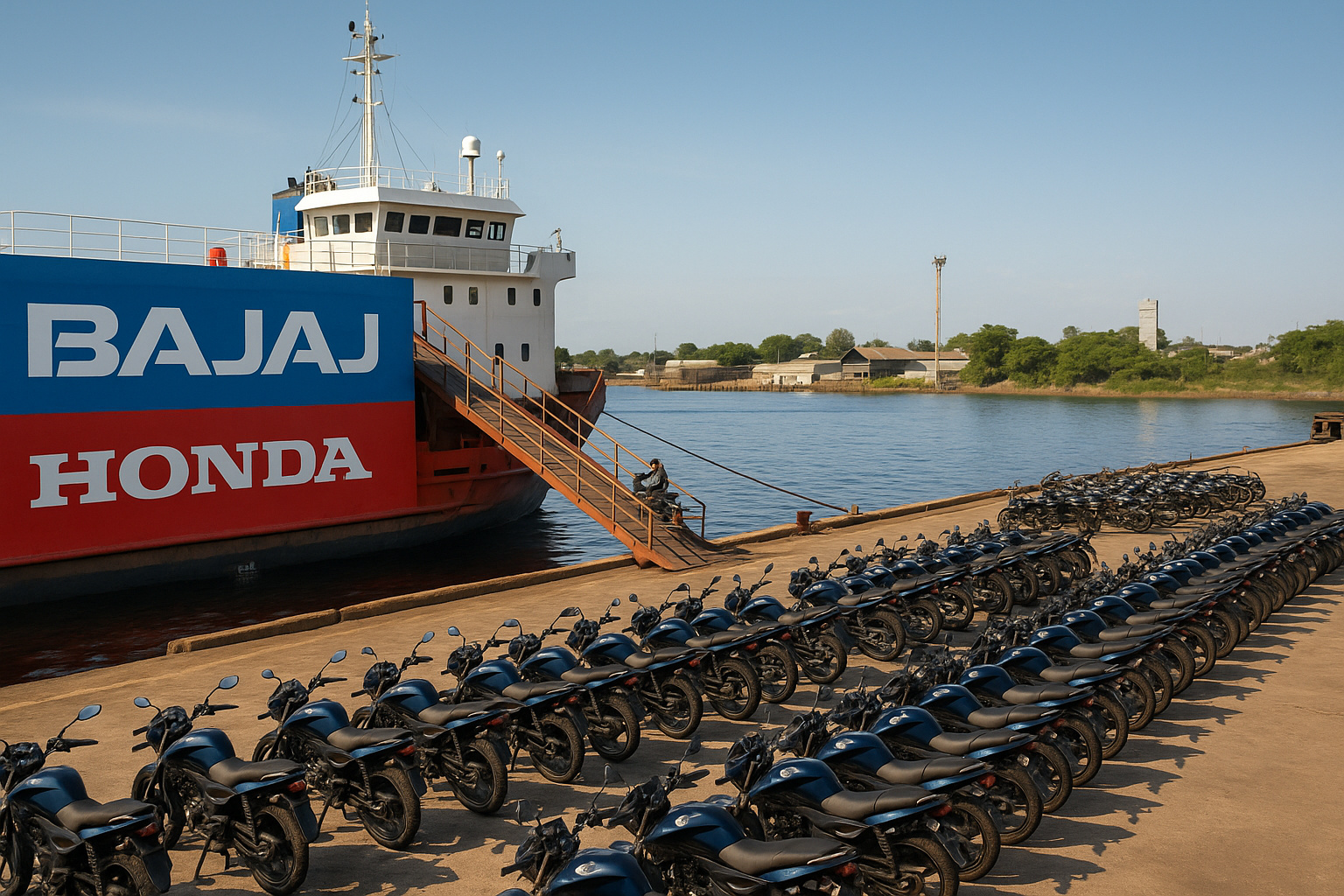 Produção de motocicletas Bajaj em Manaus, com destaque para a Dominar 400.
