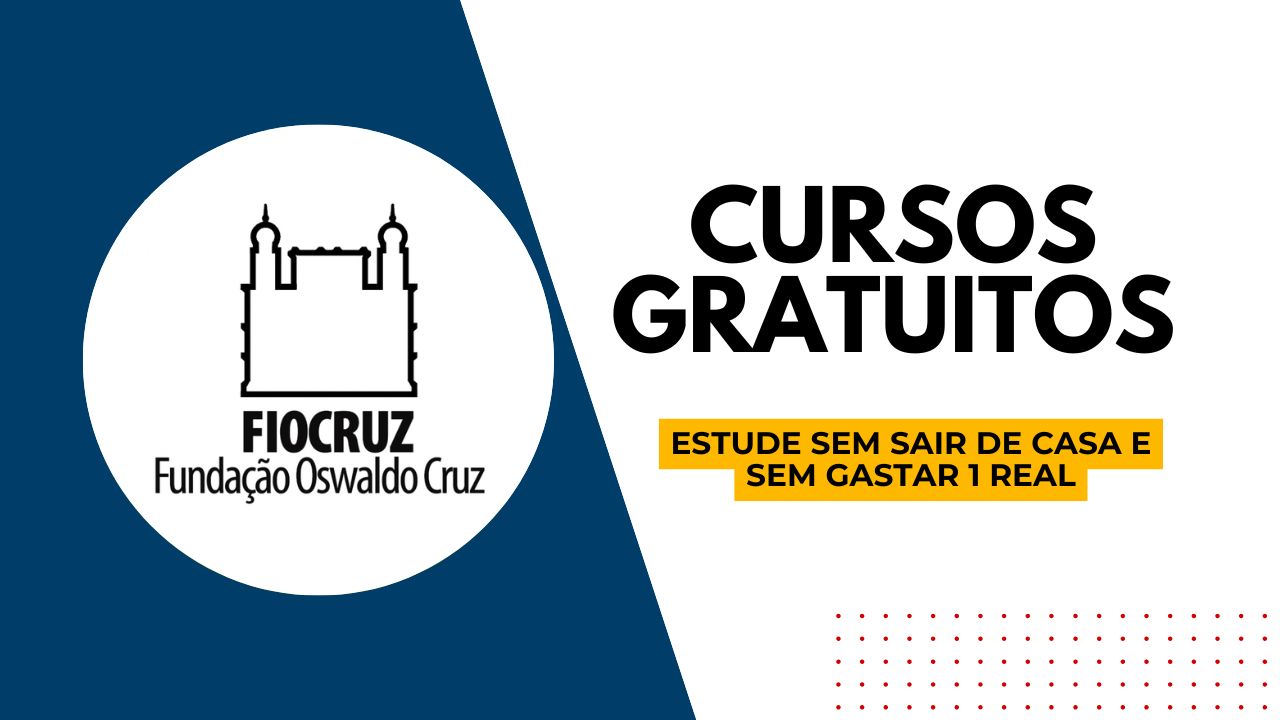 A Fiocruz Brasília está com inscrições abertas para cursos gratuitos EAD com certificação. Entre eles: Fitoterapia, Escrita Científica, Políticas de Saúde e mais.