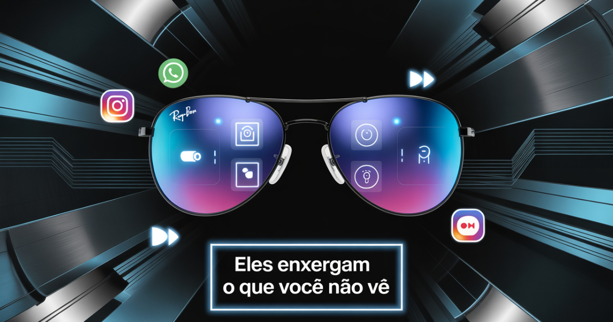 Óculos inteligentes da Meta com câmera 3K, IA e tradução em tempo real chegam ao Brasil por R$ 3,3 mil. Veja como funciona o dispositivo. (Imagem: Reprodução/IA)