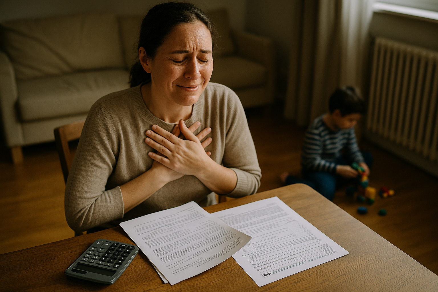 Família com laudo médico e formulários de imposto representando projeto de isenção para autistas.