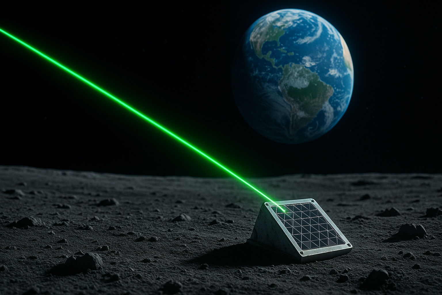Na Lua, espelhos deixados pelos astronautas ainda refletem lasers da Terra e permitem medir a distância com precisão milimétrica