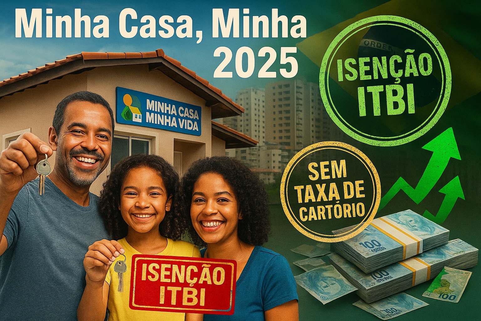 Minha Casa, Minha Vida 2025 entra em nova fase: famílias de baixa renda terão isenção total de ITBI e taxas de cartório no primeiro imóvel, além de subsídios ampliados para realizar o sonho da casa própria