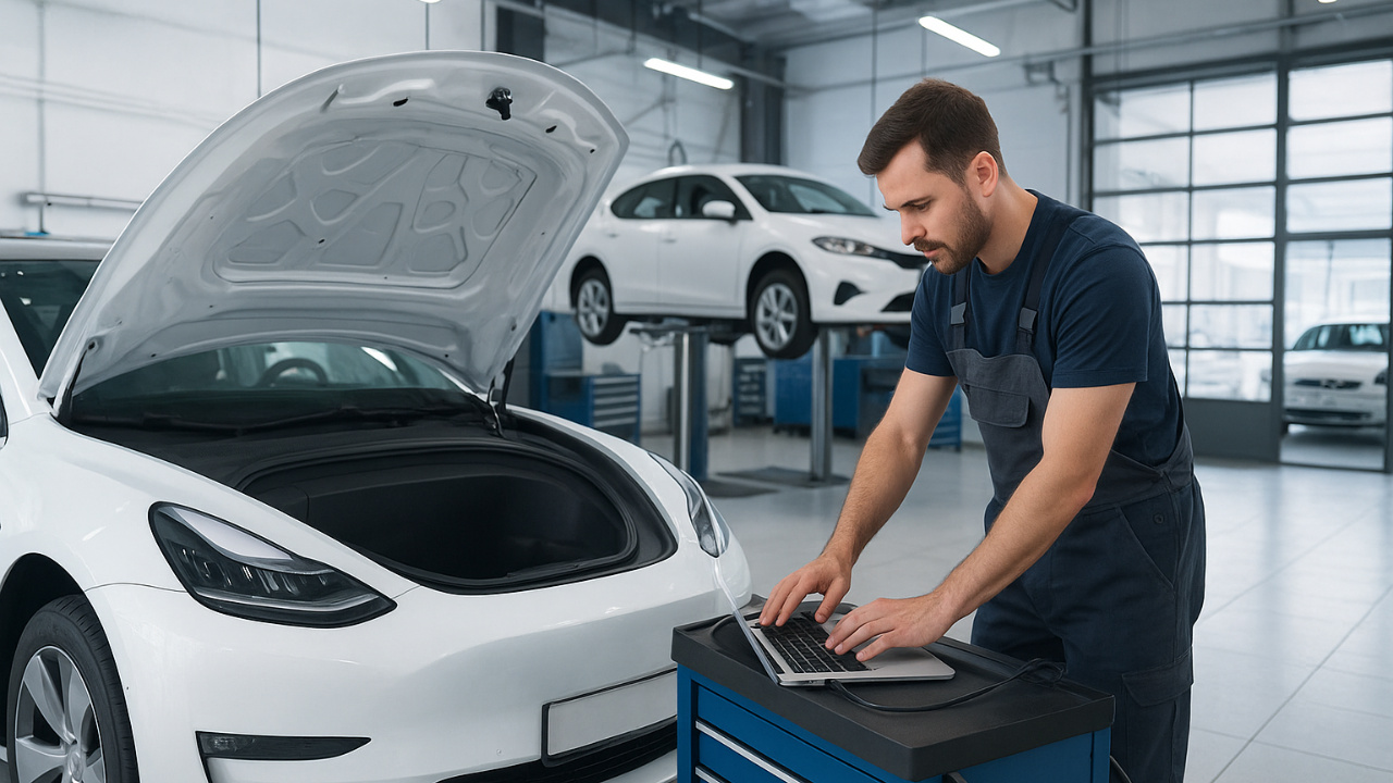 Estudo aponta que oficinas de carro elétrico no Brasil podem faturar até R$ 5 bilhões por ano até 2030, impulsionadas pelo crescimento acelerado da frota de veículos eletrificados. Fonte: IA