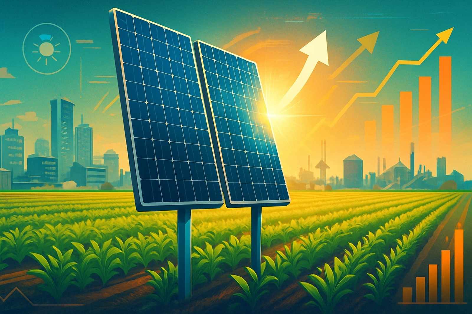 Experimento na Dinamarca revela que painéis solares verticais permitem produzir energia e alimentos juntos, sem perdas agrícolas