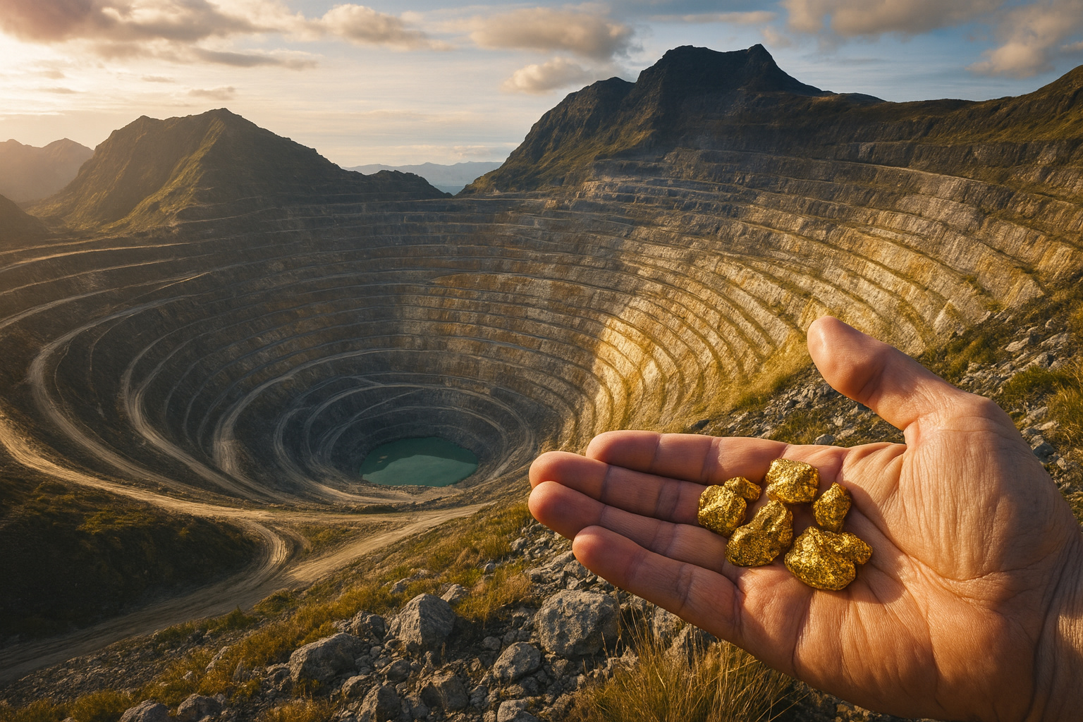 A maior mina de ouro do mundo impressiona pela escala 10 mil hectares, reservas estimadas em US$ 40 bilhões