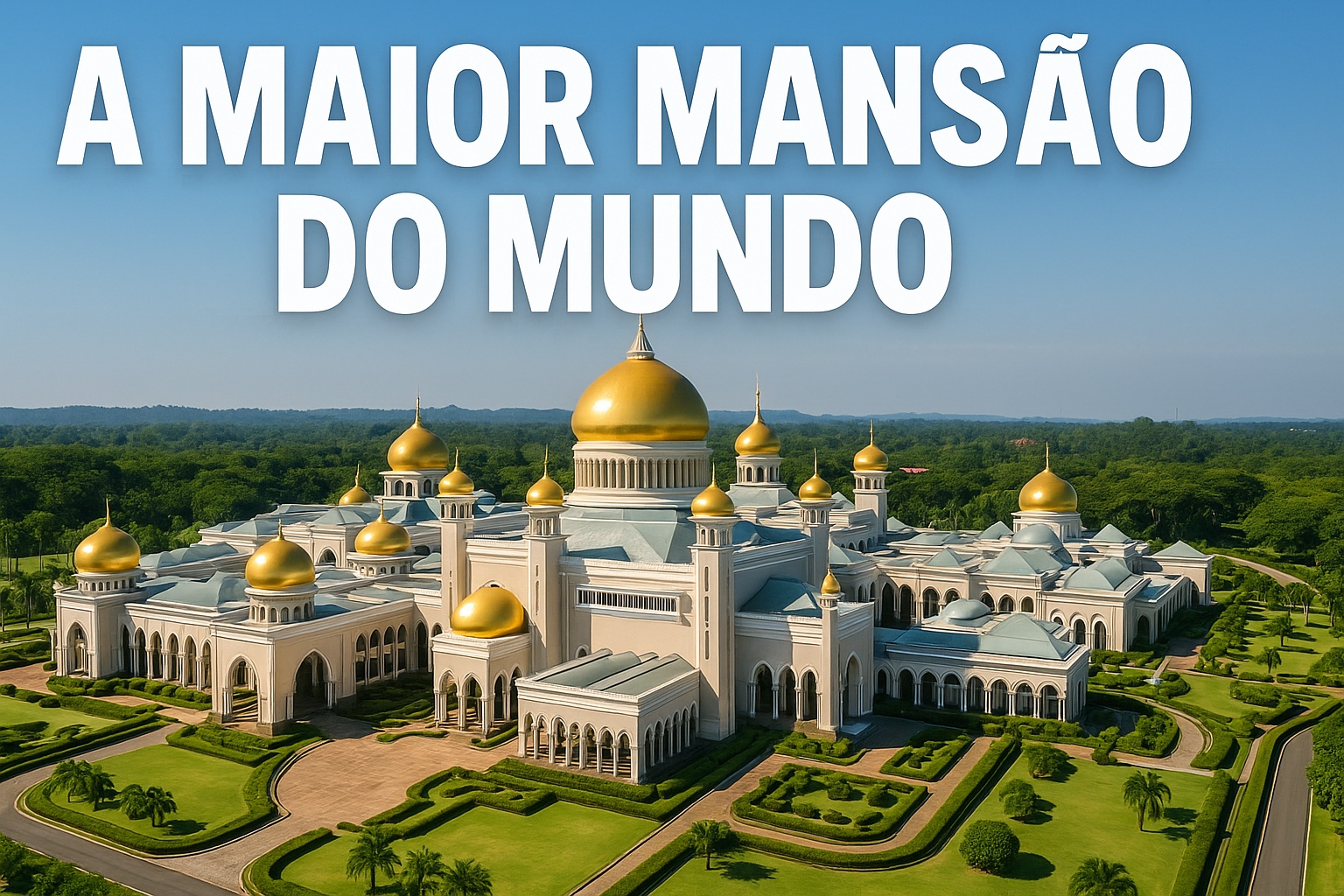 Com 200 mil m², 1.788 quartos, 257 banheiros, garagem para 110 veículos e salão para 5 mil pessoas, o palácio Istana Nurul Iman é a maior mansão do mundo e símbolo máximo do poder do sultão de Brunei