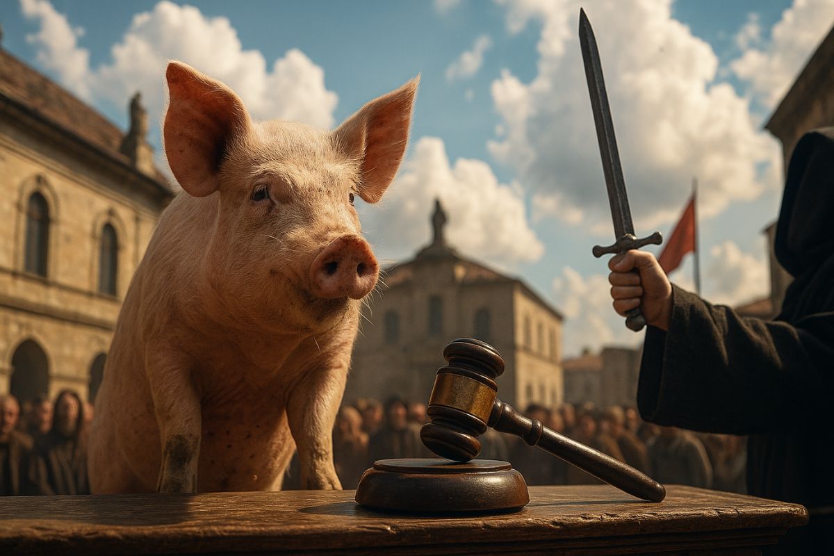 Na Idade Média, animais eram levados a julgamentos reais; até um porco podia enfrentar a justiça, revelando crenças e punições medievais.