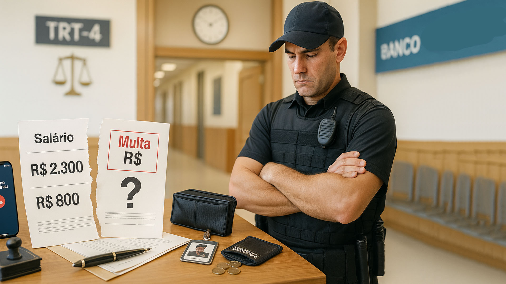 Após acionar empresa na Justiça, vigilante vê seu salário cair pela metade, mas TRT valida rescisão e aplica multa de R$ 35 mil