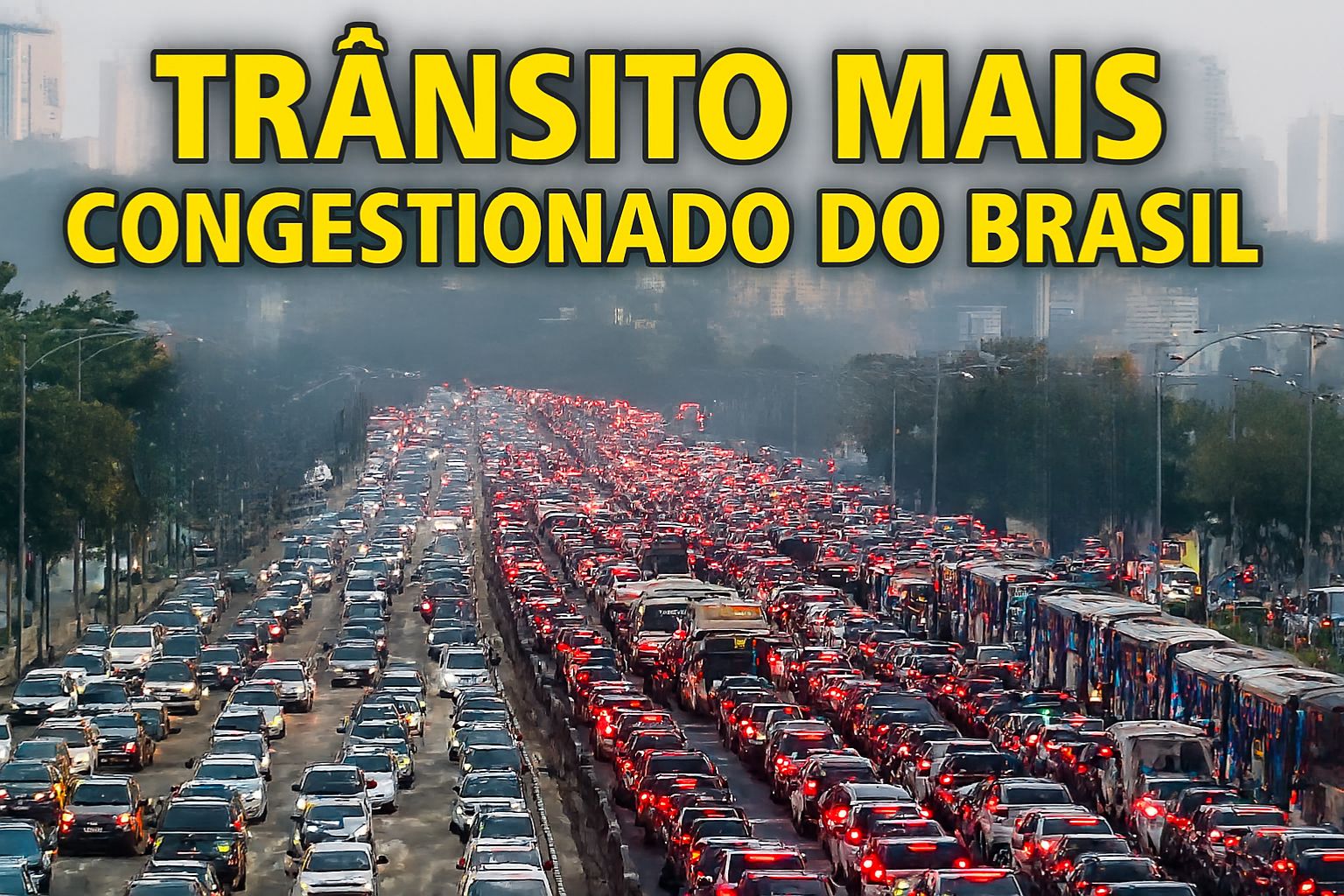 Cidade com o trânsito mais congestionado do Brasil tem média de 52 minutos por trajeto, mais carros do que habitantes e perde R$ 40 bilhões por ano em tempo parado