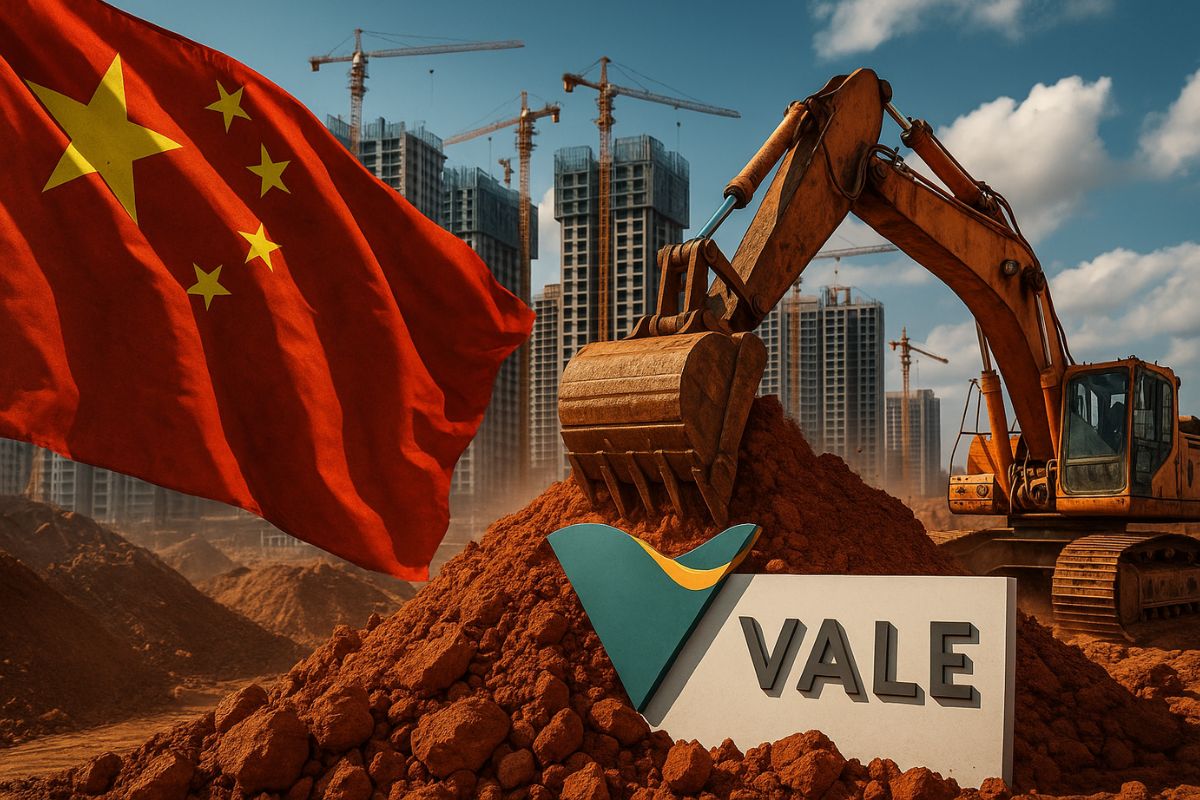 A crise imobiliária na China derruba a produção de aço, reduz a demanda por minério de ferro e pressiona a Vale, refletindo na economia chinesa e global.