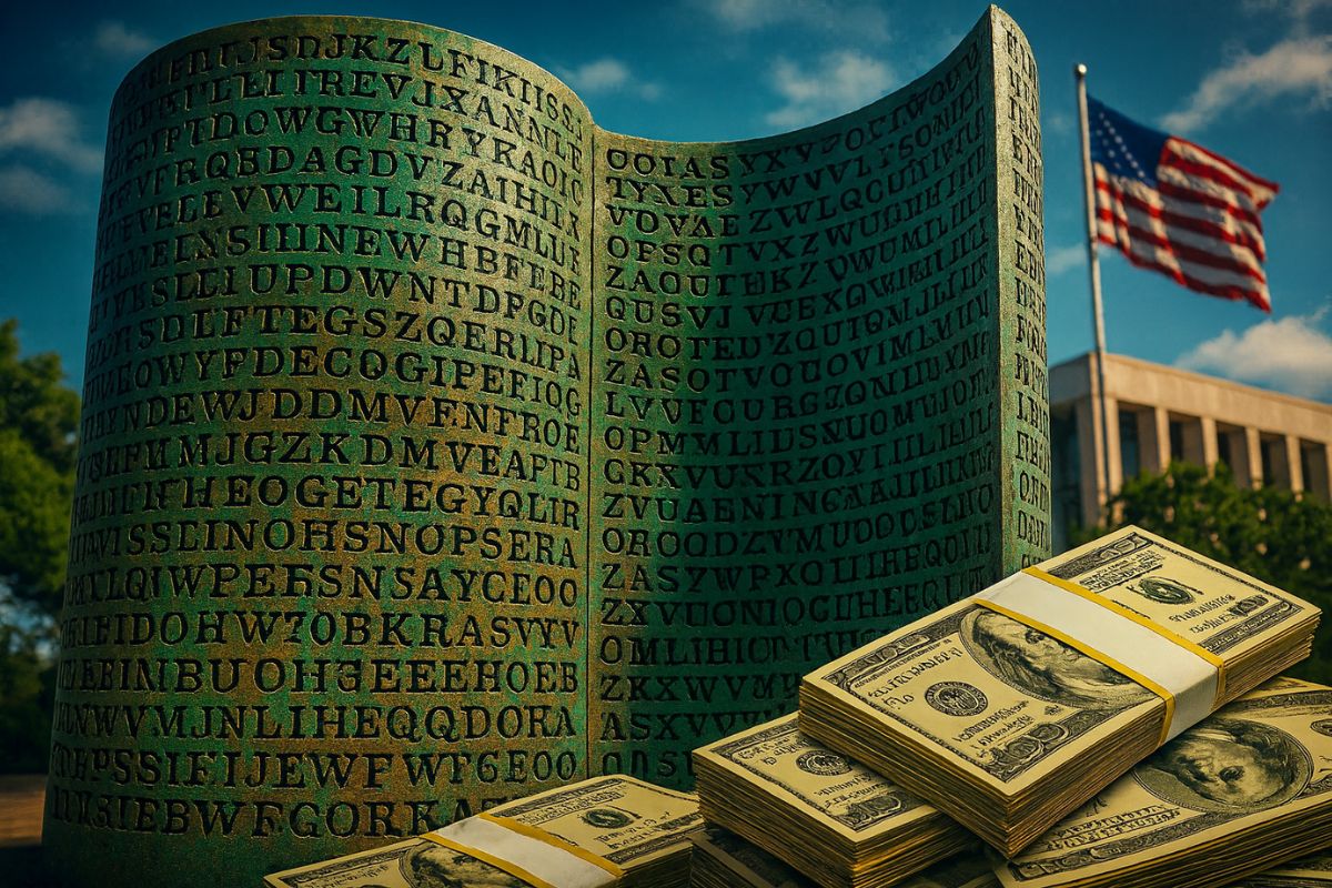 Enigma da escultura Kryptos é decifrado após 34 anos; descoberta na sede da CIA gera disputa entre jornalistas e escultor Jim Sanborn por leilão sigiloso