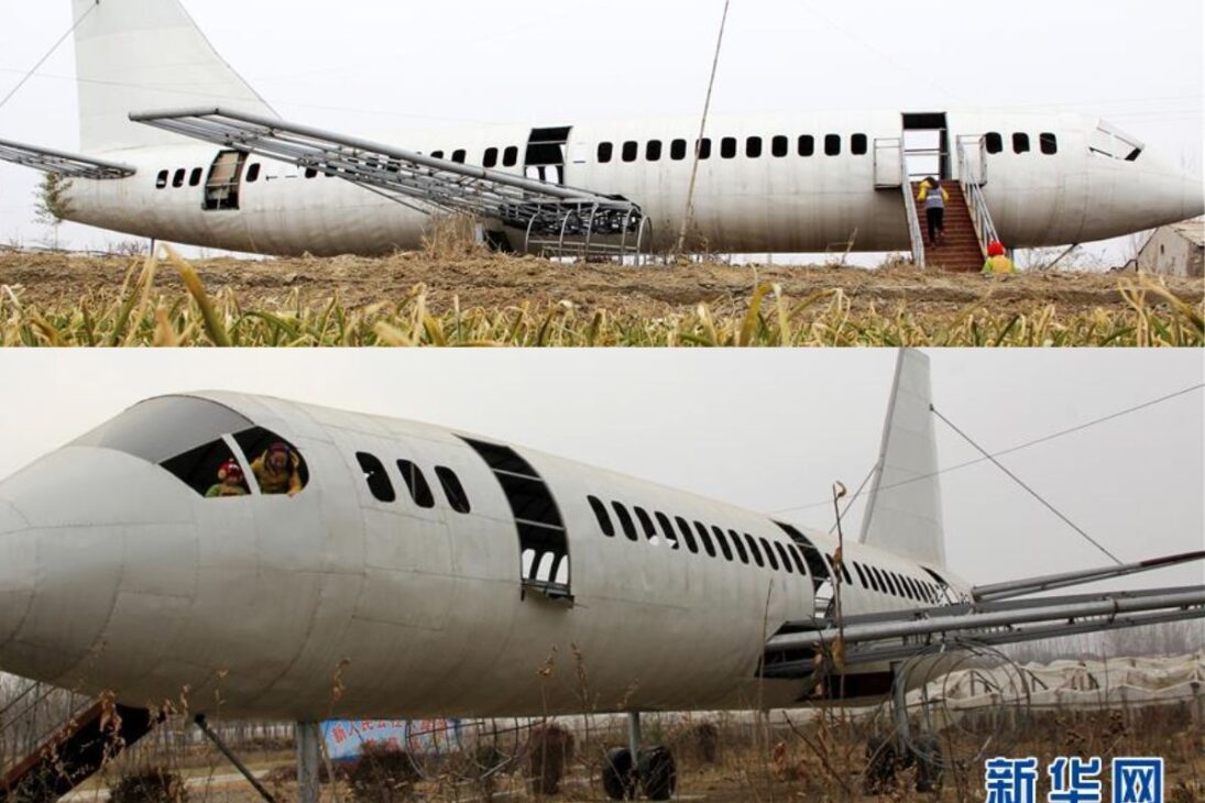 Fazendeiro Chinés Desafía Límites Y Monta Réplica Funcional De Boeing 737 En El Patio De Su Casa Con Chatarra, Hierro Y Un Año De Trabajo, Probando Que Pasión Supera Dinero Y Título