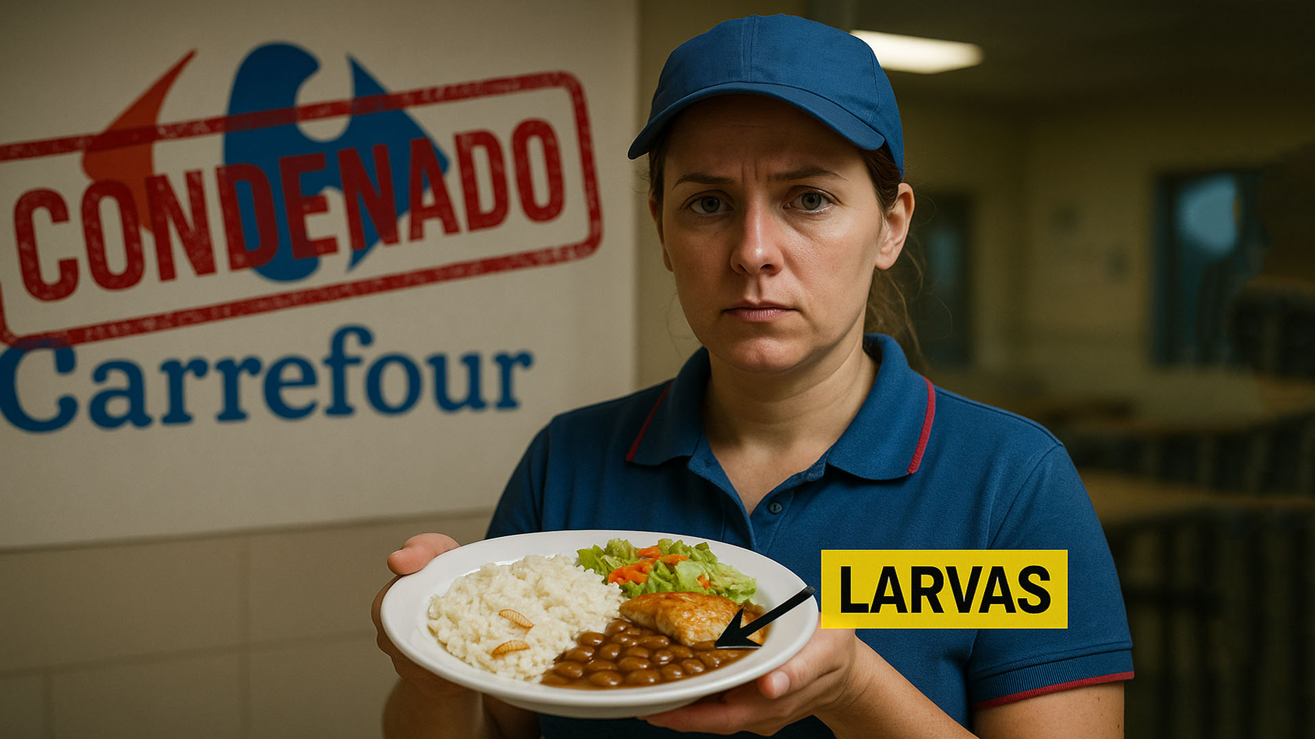 Funcionária acha larva na comida servida pelo Carrefour e justiça decide que ela tem direito a indenização de R$ 50 mil