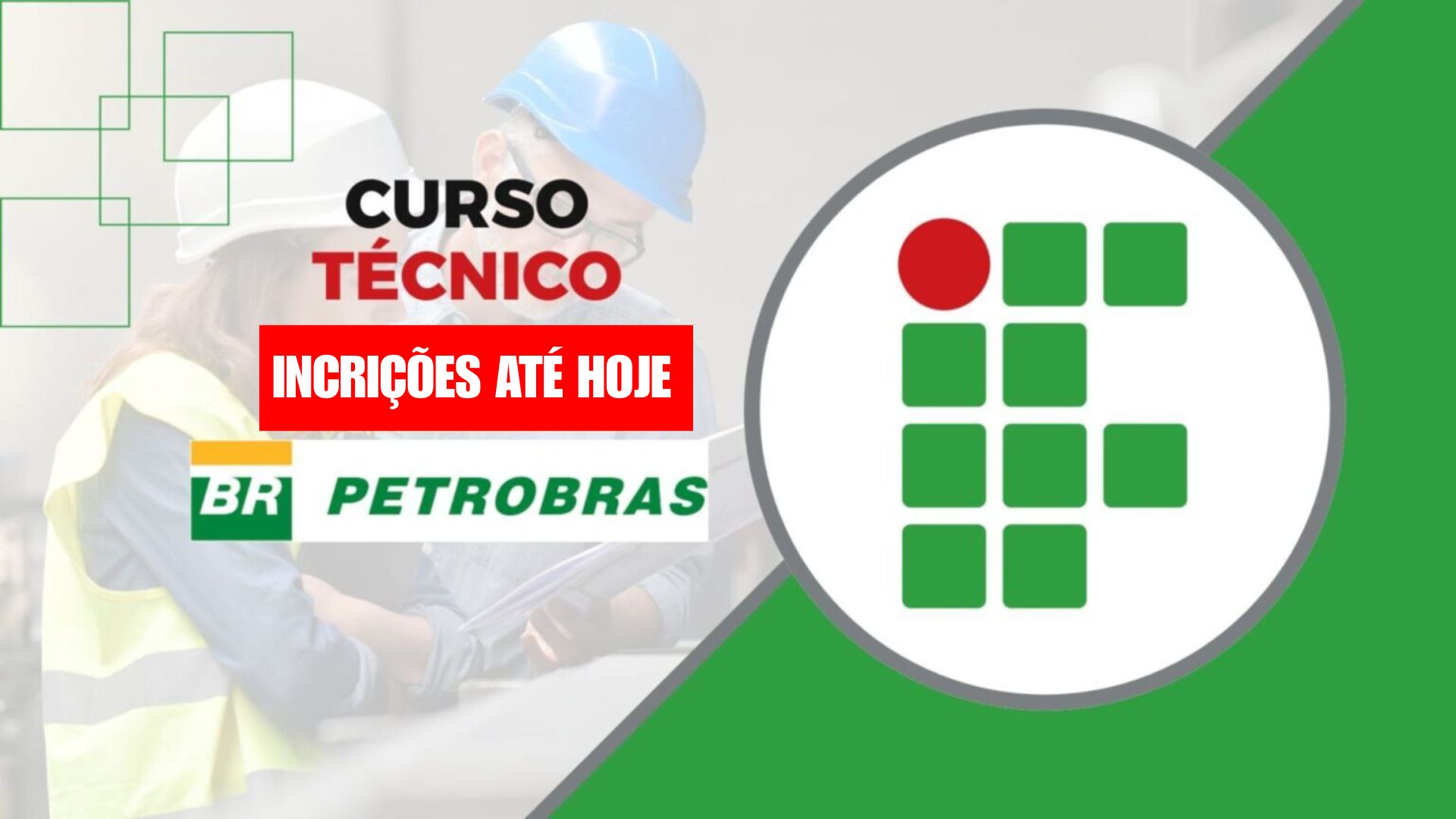 Inscrições para cursos gratuitos do IFPE Recife com bolsa mensal de até R$ 858 terminam hoje. Seleção será por sorteio eletrônico.