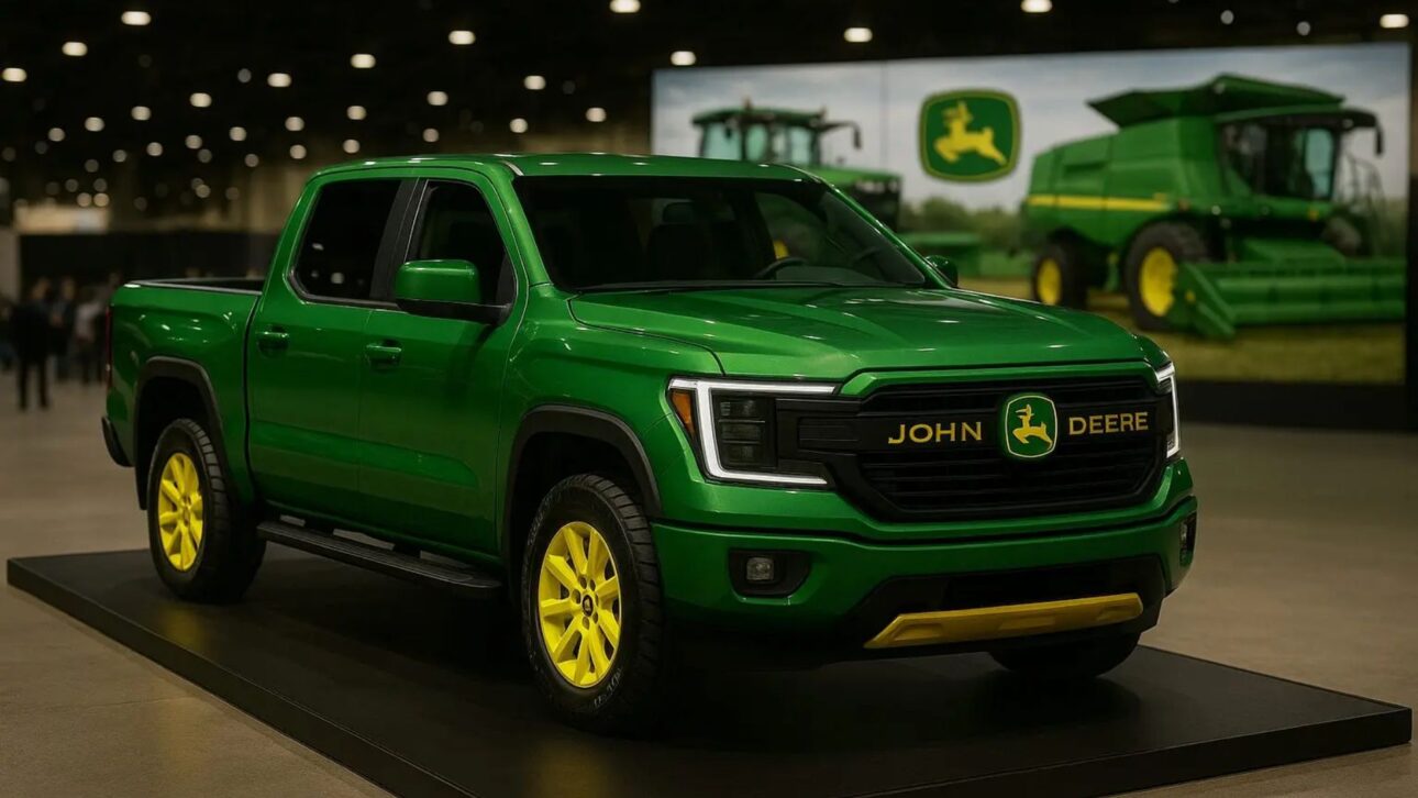 Pick-up concepto de John Deere une robustez de tractor, tracción 4x4 y confort de lujo, prometiendo revolucionar el mercado brasileño. (Imagen: proyección Compre Rural)