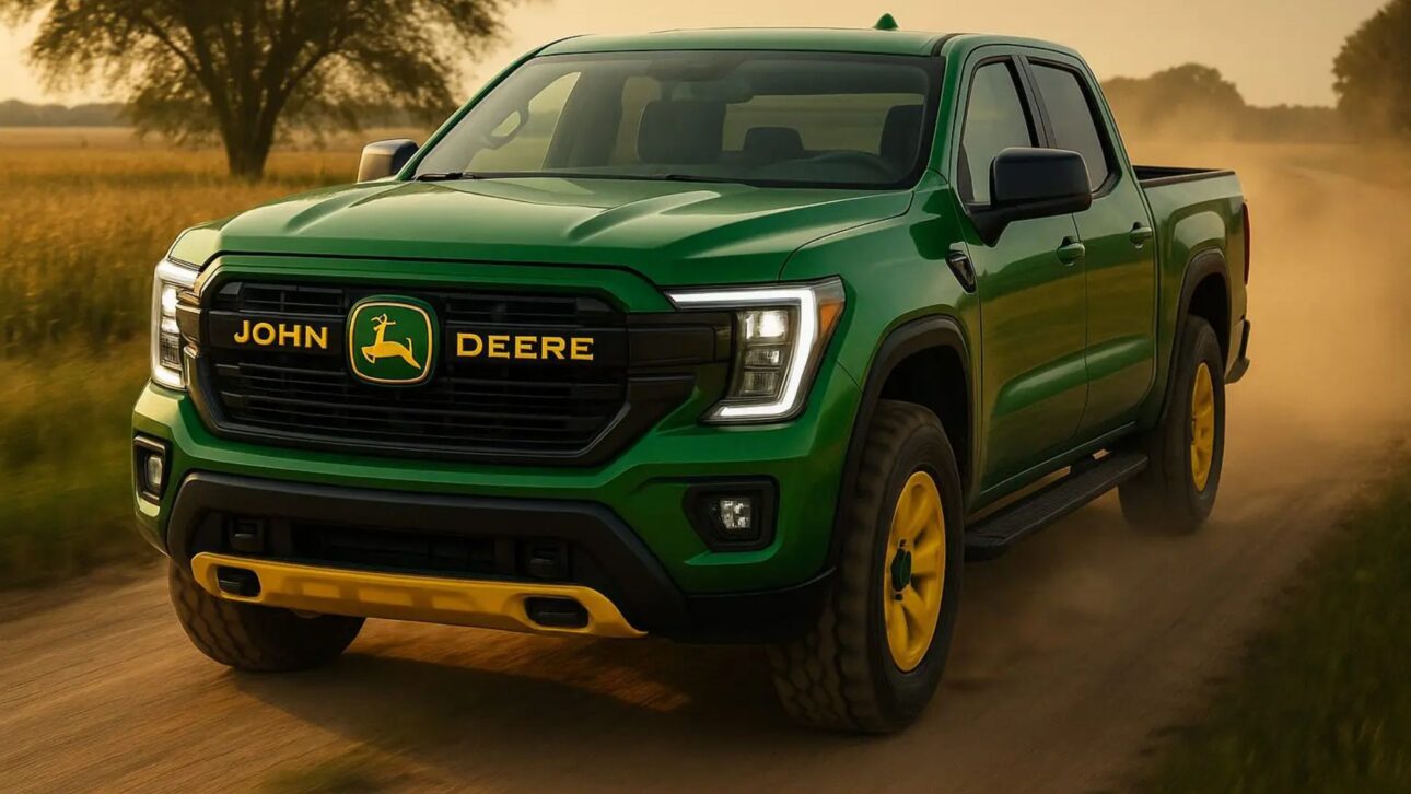 Pick-up concepto de John Deere une robustez de tractor, tracción 4x4 y confort de lujo, prometiendo revolucionar el mercado brasileño. (Imagen: proyección Compre Rural)