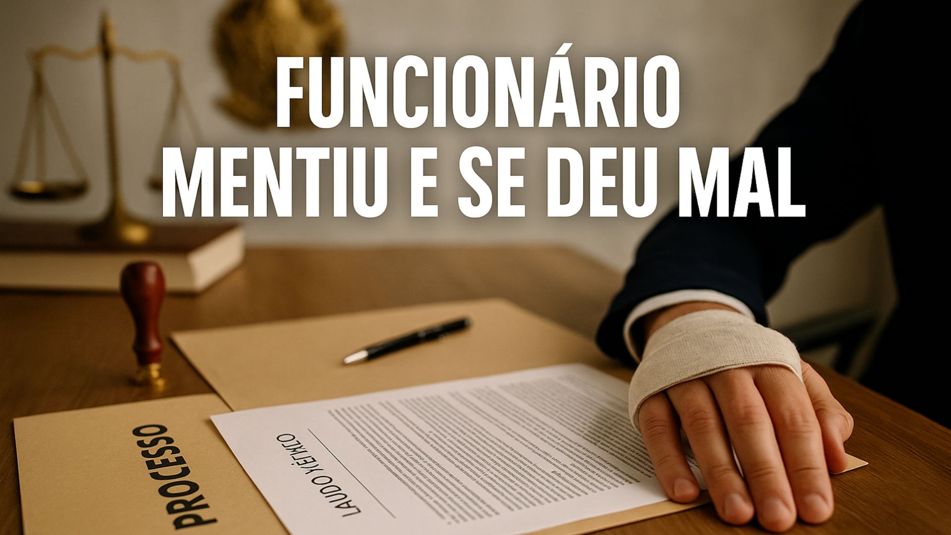 Trabalhador é multado por simular acidente de trabalho e omitir soco em porta. Justiça confirma condenação por litigância de má-fé.