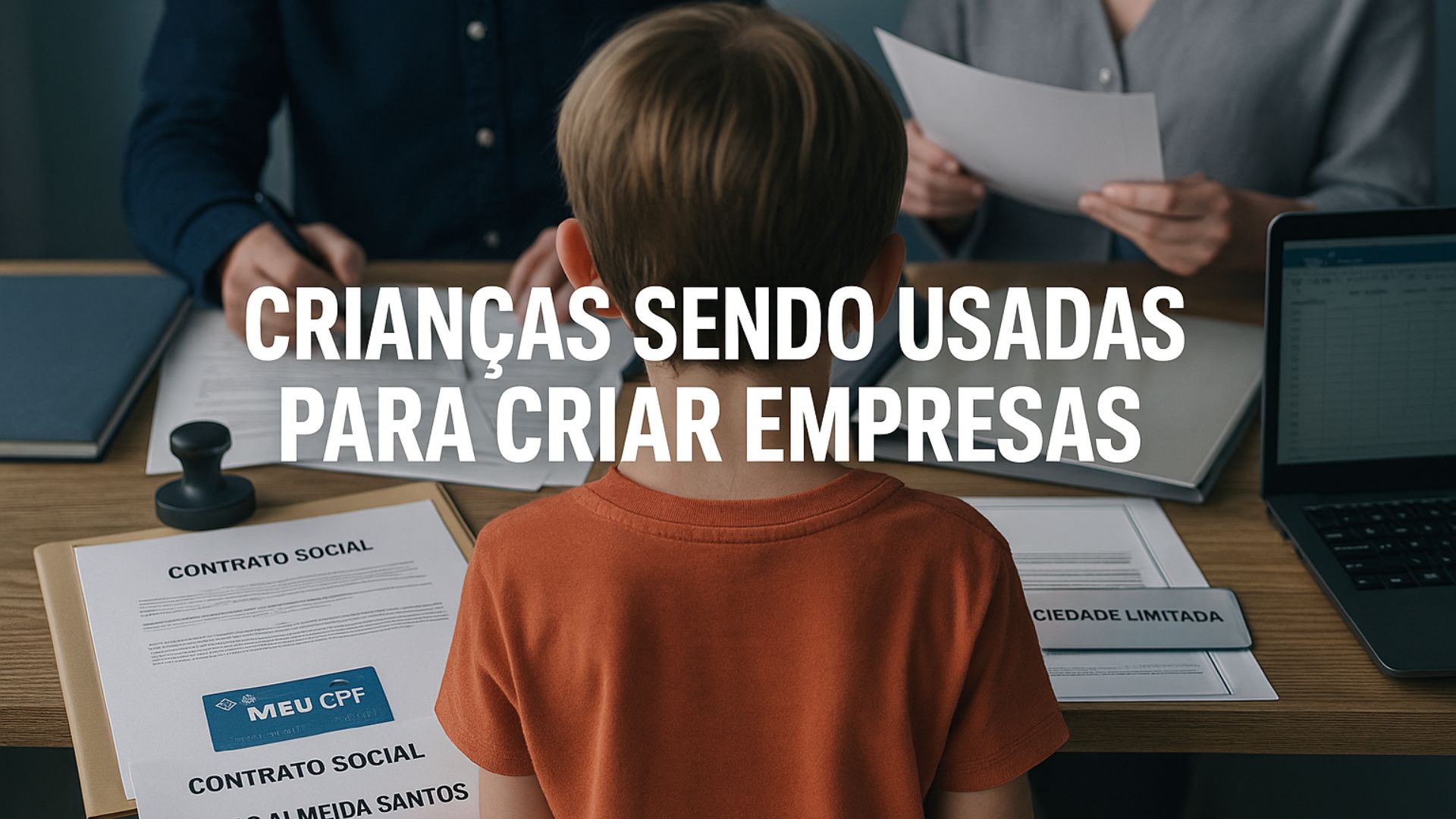 Mais de 60 mil menores são sócios de empresas no Brasil. Brecha legal expõe crianças a dívidas e fraudes familiares.