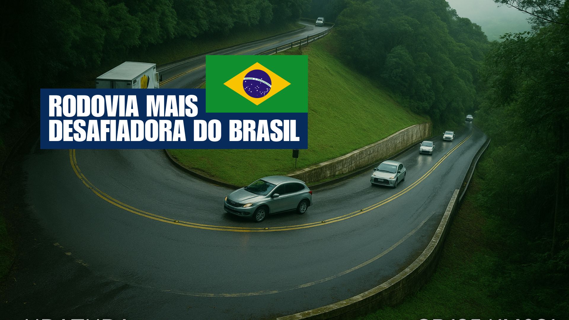 A Rodovia Oswaldo Cruz desafia motoristas com curvas fechadas, descidas íngremes e clima instável rumo ao litoral de São Paulo.