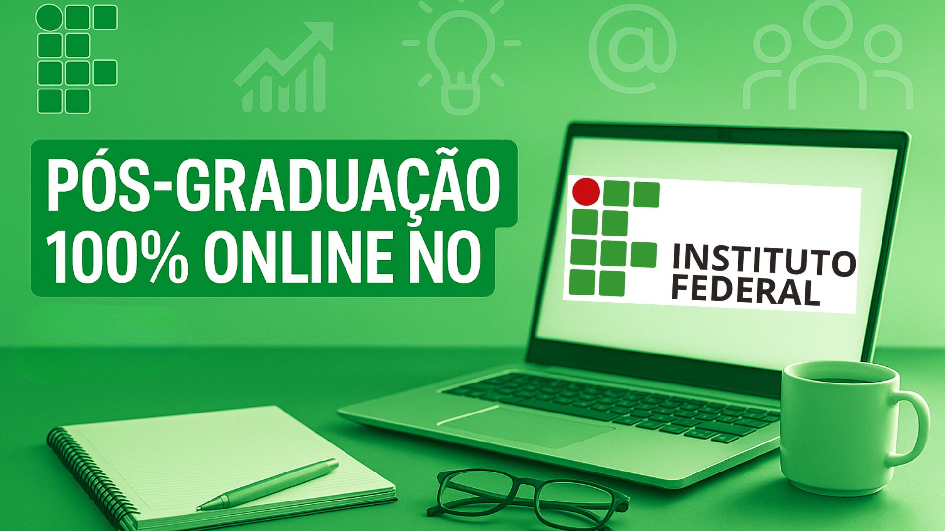 Pós-graduação gratuita e online do IFMG tem 80 vagas em gestão, marketing digital e inovação. Curso 100% EAD com inscrições até 18/10.
