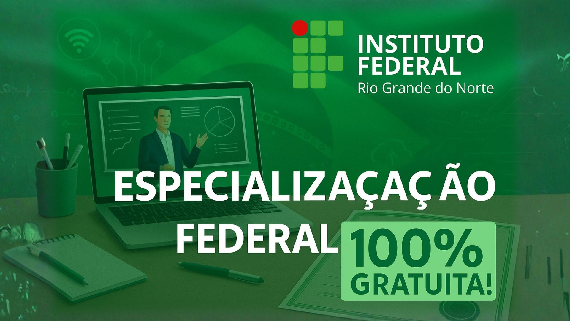 IFRN abre 330 vagas gratuitas em especialização EAD para professores. Curso federal reconhecido com inscrições até 12 de outubro de 2025.
