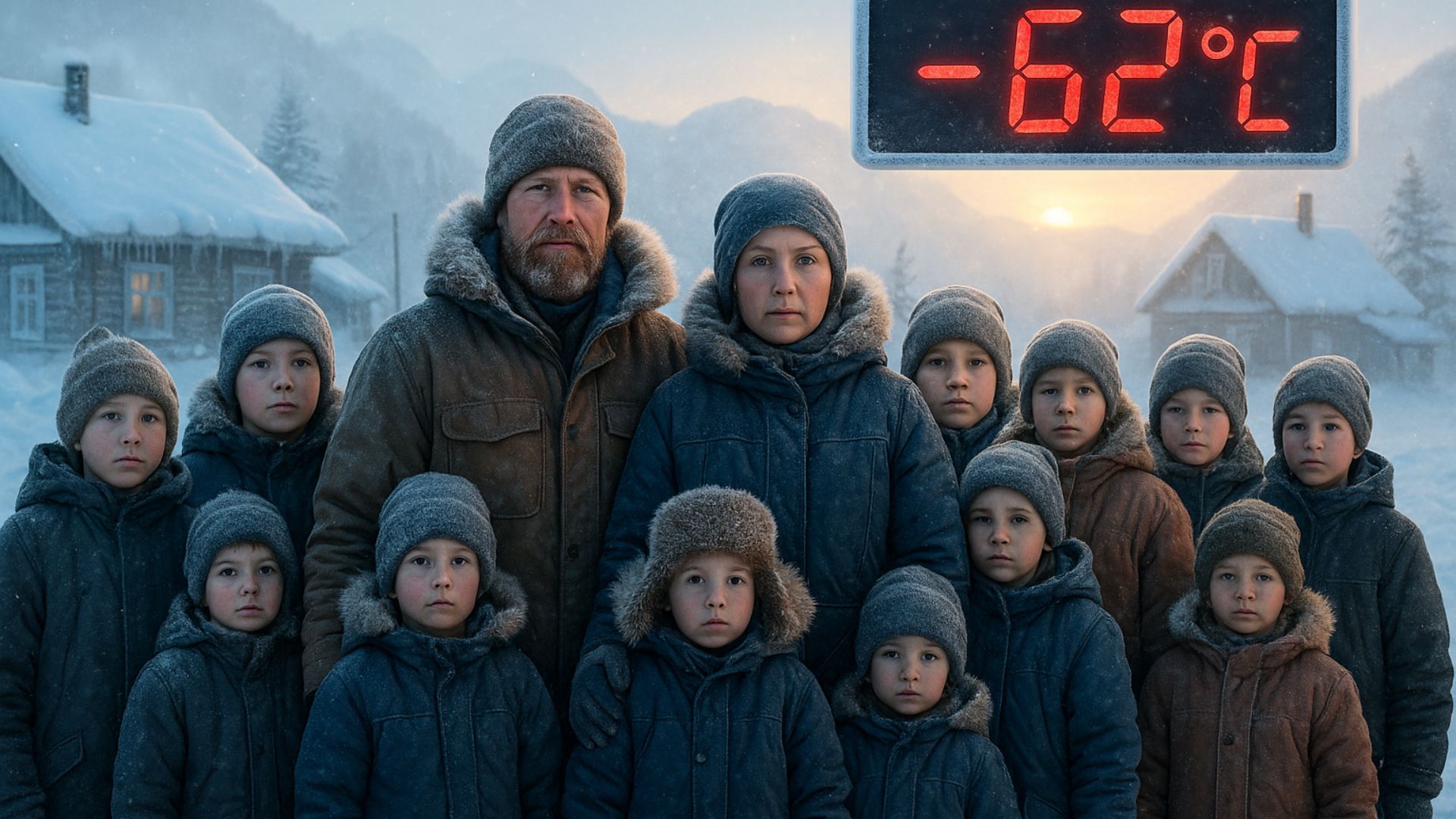 Família com 22 filhos vive em Oymyakon, o vilarejo mais frio da Terra, enfrentando -62 °C com estratégias únicas de sobrevivência.
