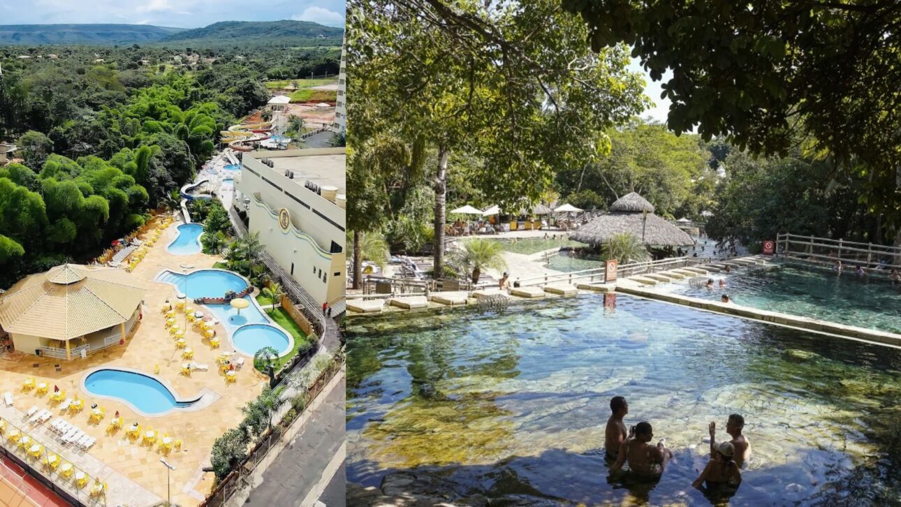 Piscinas termales exteriores en Caldas Novas muestran la fuerza del turismo en aguas naturales calientes de la mayor estación hidrotermal del mundo. (Imagen: Guiaviajarmelhor)