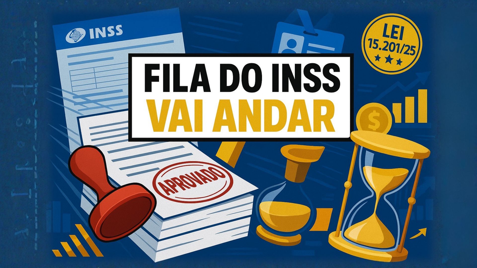 Nova lei acelera aposentadorias e revisões do INSS, prioriza processos atrasados e cria bônus para servidores, visando reduzir a fila de espera.