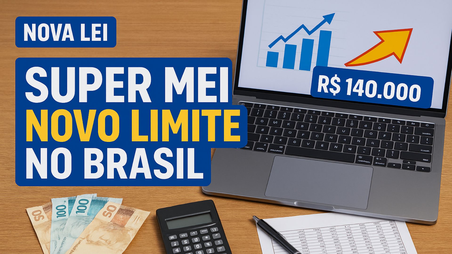 Nova lei cria o Super MEI, aumenta o limite de faturamento para R$ 140 mil e define nova faixa de contribuição de 8% para autônomos.