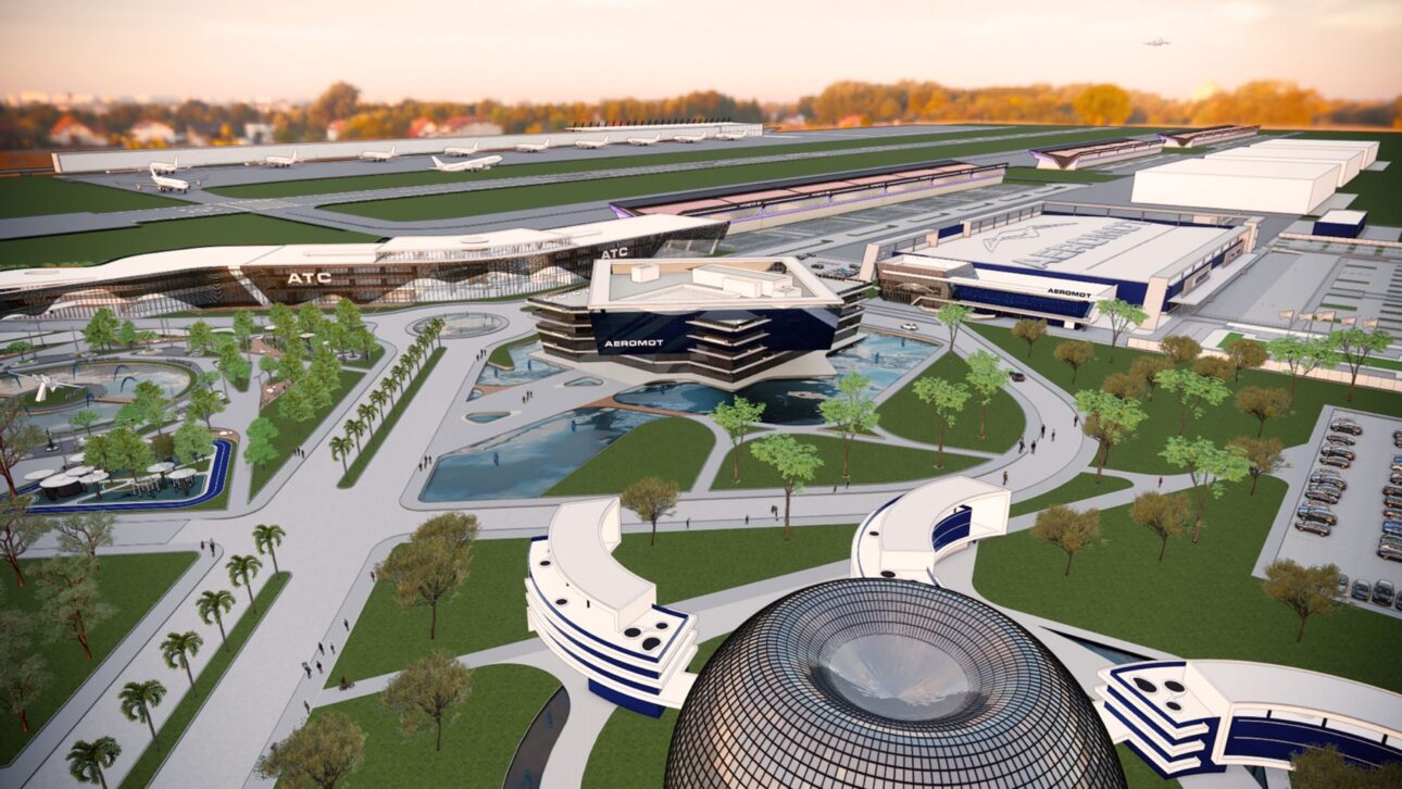 Proyecto de la pista e infraestructura logística del AeroCITI en Guaíba, con integración rodoviaria, fluvial y aérea para aviación ejecutiva.” (Imagem: Aeromot Projeto)