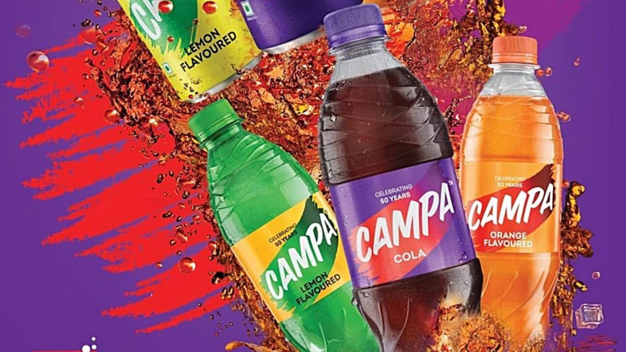 Nuevo empaque de la marca Campa Cola relanzada por Reliance en India en 2023 para desafiar a Coca-Cola y Pepsi. (Imagen: Reliance Consumer Products Ltd.)