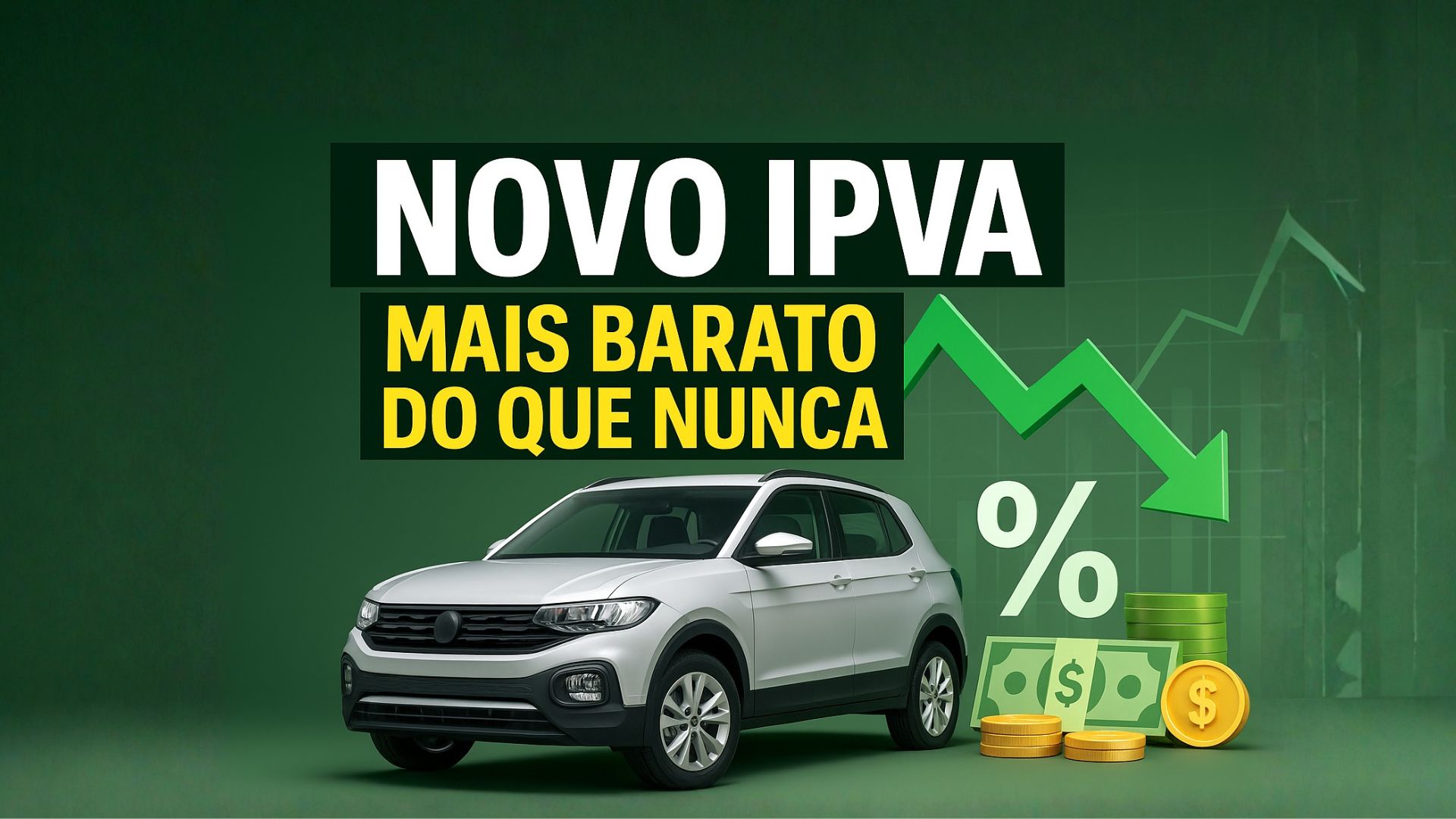 Nova lei reduz o IPVA para 1,9% em 2026 e promete forte economia aos motoristas. Veja quanto o imposto vai cair e o que muda na cobrança.