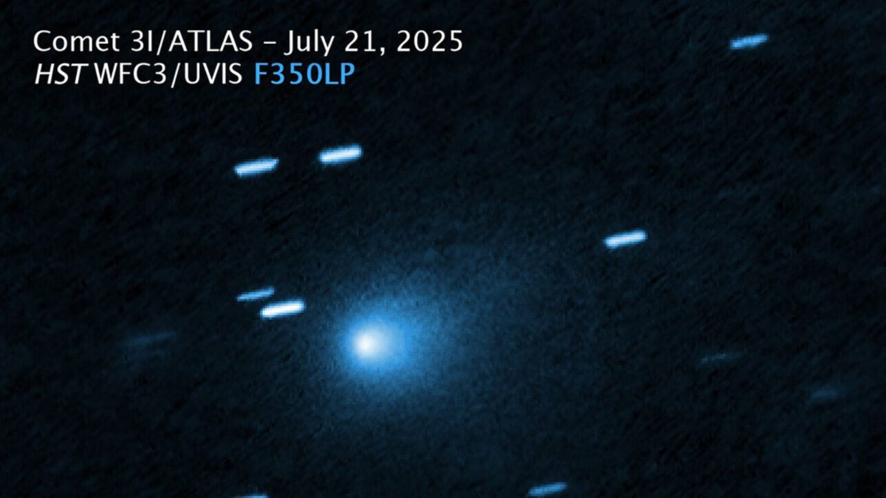 Imagen en alta resolución del obj. interestelar 3I/ATLAS capturada por el Telescopio Espacial Hubble en julio de 2025, exhibiendo coma y trayectoria hiperbólica. (Imagen: NASA/ESA)