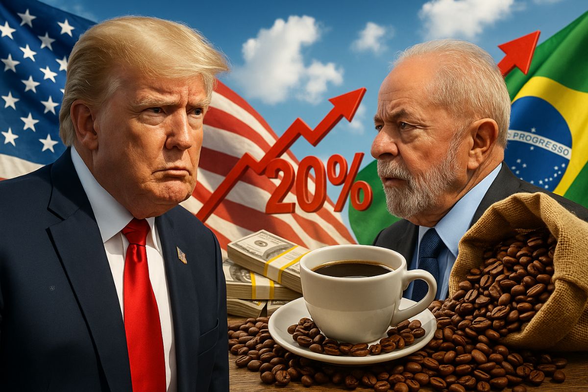Tarifaço de Trump contra o Brasil dobra o preço do café e força conversa com Lula após queda de 47% nas exportações