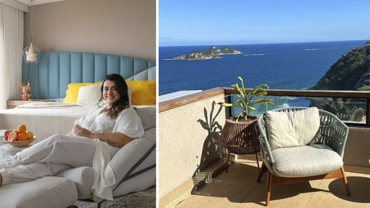 Mansión dejada por Preta Gil con vista panorámica al mar